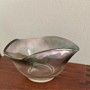 Dorothy Thorpe MCM Wavy Grey Mercury Glass Serving Bowl Retro Party Vintage Dish